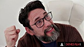 DEVILS FILM - Lollypop Gcup Bounces Her Massive Tits To Help Boss's Writers Block With Titty Fuck