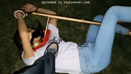 Harley Shirt Asian Girl Outdoor Bondage  Kinky4Ever