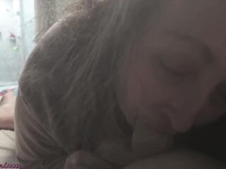 big beautiful woman Sucking & Gagging on a Plump Weenie