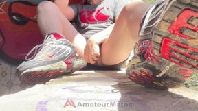 Bored Smooth Pale Boy in Sneakers