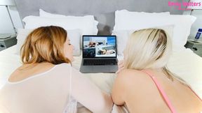 Hotwives watch each others porn and then fuck