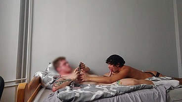Czech twink having sex with me while texting his cuck boyfriend