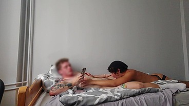 Czech twink having sex with me while texting his cuck boyfriend
