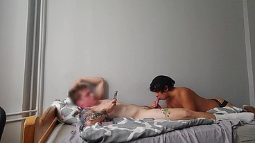 Czech twink having sex with me while texting his cuck boyfriend