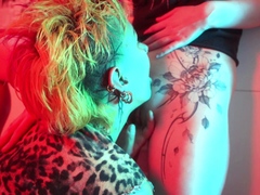 amateur bathroom quickie - horny lesbian couple fucks loud