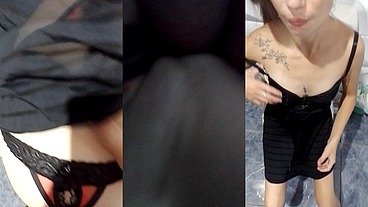 Novinha de camisola chupa até levar gozada na cara