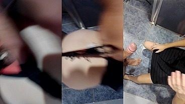 Novinha de camisola chupa até levar gozada na cara
