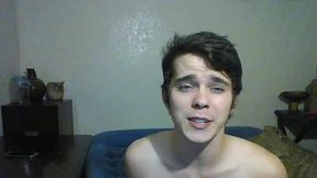 Hot Twink with Big Cock Cums on Abs