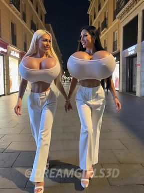 Curvy blonde bimbo with fake tits gets slutty in a couple's scene