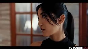 Asian Real Futanari Robot With A Big Futa Cock Gets Drilled Hard By Her Owner Just After The Delivery