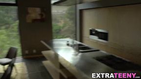 Tiny Blonde teen Allie Nicole doggystyle fucked by cute stud