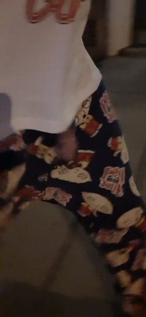Letting my cock hang out walking downtown