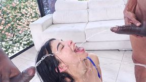 a truly intense dap for the beautiful sara taylor with 4 huge black cocks, anal, dap, deep balls + pissing