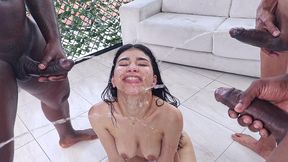 a truly intense dap for the beautiful sara taylor with 4 huge black cocks, anal, dap, deep balls + pissing