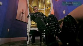 Misress Monika Schmidt Crushing Spitting Feeding Verbal Humiliation Sph in Leathergloves