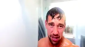 Muscle Hunk Takes A Shower