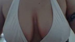 Take a close look on my huge natural milky boobs