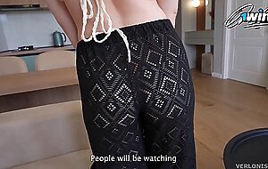 Verlonis, babe goes to a restaraunt without panties and with anal plug in her ass