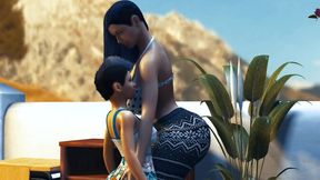 Petite teen transforms into a huge-boobed giantess
