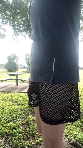 Must-share moment from &quot;Public park cruising in risky see through mesh shorts with lots of dick on display&quot;