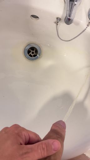 Me peeing in the sink after shower I was very desperate