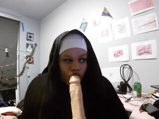 Nasty Nun Sucks Sex Tool