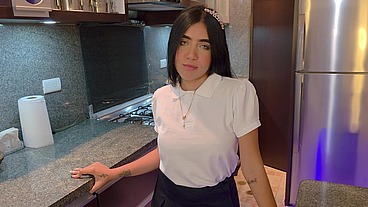 My stepdaughter comes home late because she's with her classmates, but she has no choice but to pay her punishment with sex
