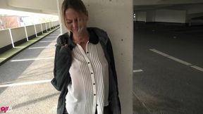 Horny Blonde German Slut Ordered to the Parking Garage and Fucked