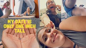 MY DATE IS ONLY ONE INCH TALL - 4K Giantess Barbara sits on, tramples and demands foot rubs from her tiny fans