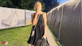 Blonde Slut Picked up at the Fair and Fucked in the Rain!!