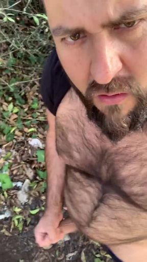 Outdoor Bear Handjob