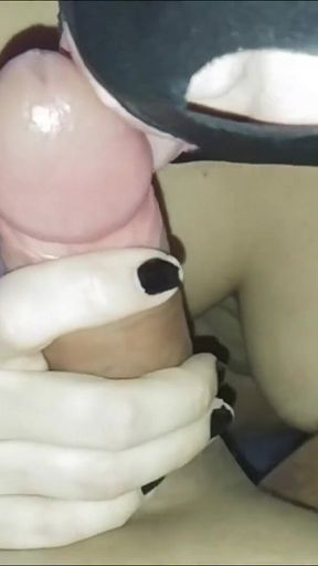 Cuck's First Bi Blowjob - Wife's Fertile Ass Tease & Huge Facial Cleanup No Vaginal Fuck