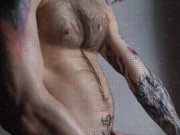 Straight muscle punk jacking off and coming in front of his window because he dont give a fuck.
