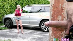 ”Young & petite blonde hot girl screwed roughly outside”