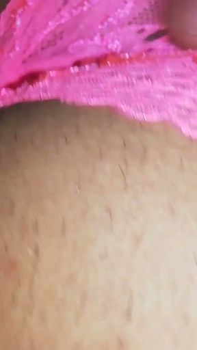 Handjob, big cock in new pink pantyhose, desperate to penetrate a hot ass, young trans   Clip 1