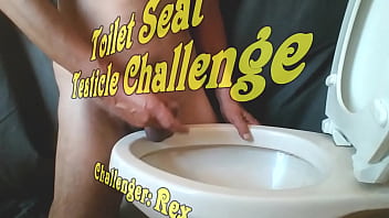 Toilet seat challenge: Challenger Rex&#039_s testicles