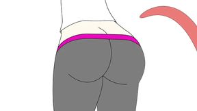 Horny Anime Chick possessed by Gross Worm Creature in Yoga Pants Volo Introsus Scene