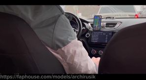 The passenger is jerking off, I&#039;m shocked, and he&#039;s covered my car in cum!