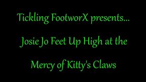 Josie Jo Feet Up High at the Mercy of Kitty's Claws