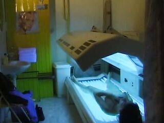 Solo Session with a German Honey Who Loves to Tan in a Sunbed