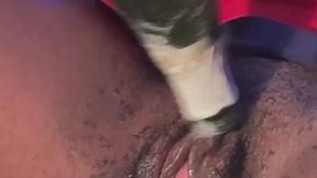 BAMBI PLAYS IN HER CREAMY PUSSY WITH A BOTTLE