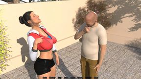 Cheating Wife Sucks Old Man's Cock While Gardening