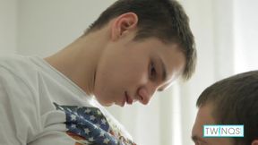 Pervy twink Adam rides Zane's big stiff dick until they cum!