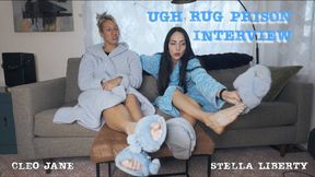Ugh Rug Prison Interview- Stella and Cleo Jane: Smelly, sweaty, fuzzy blue slippers and blue fleece robes are our uniforms and we get very stinky - HD MP4