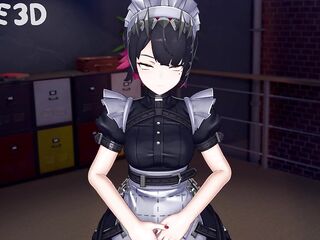 Jane Doe's jerk-off session gets interrupted, so this babe orders herself a raunchy relief service Maid Ellen Joe