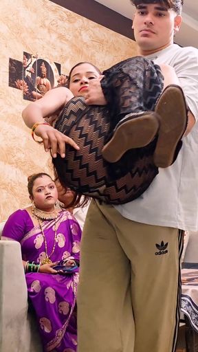 INDIAN DESI WIFE HUSBAND CHEATING CALLING BOYFRIEND GIRLFRIEND HARDCORE FOURSOME,GANGBANG SEX VIDEO   Clip 1