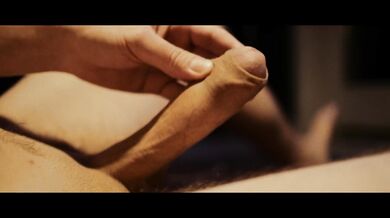 His uncut massive cock brings slow healing orgasm shivers