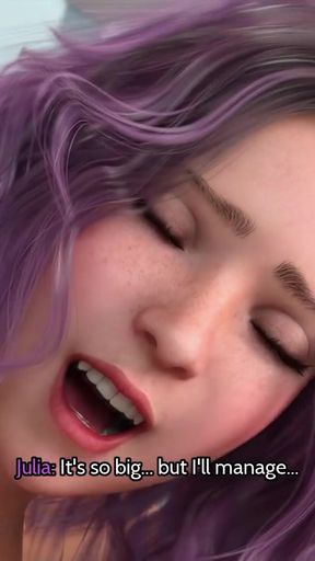 Iconic moment from &quot;A virgin teenager with big tits having sex first time by a huge white cock anime porn gameplay&quot;