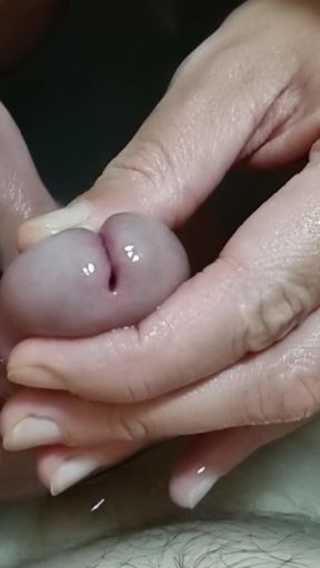 Hot girl plays with her penis in the bathtub, inserts her finger into the urethra   Clip 1