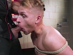 Officer Brogan slaps pinches and strokes David Webbs dick